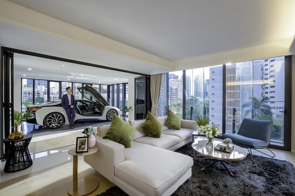 Keeping your prized motor in your living room gives bragging rights to owners of new condos in Circle Sukhumvit 11, Bangkok. Photo: Richmont’s, affiliate of Christie’s International Real Estate Keeping your prized motor in your living room gives bragging rights to owners of new condos in Circle Sukhumvit 11, Bangkok. Photo: Richmont’s, affiliate of Christie’s International Real Estate