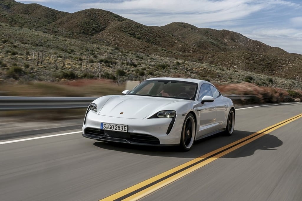 The Porsche 2020 Taycan; the Taycan is Porsche’s first electric vehicle. Photo: AP The Porsche 2020 Taycan; the Taycan is Porsche’s first electric vehicle. Photo: AP