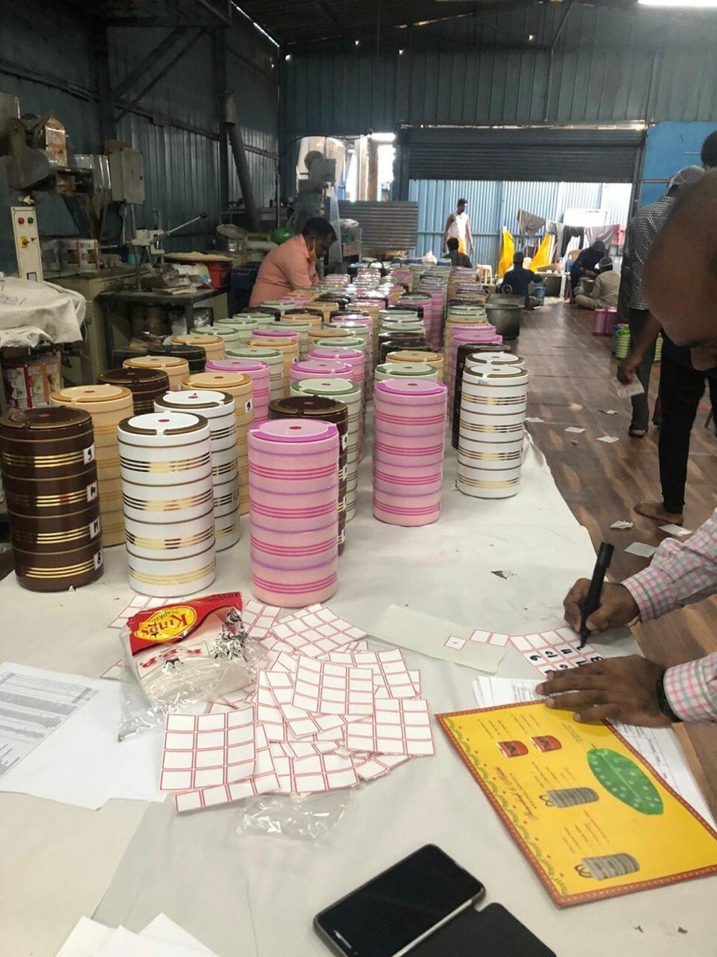 The wedding meal was delivered in insulated tiffin carriers to the homes of the guests who could not attend the ceremony. Photo: Weddings and Marigold The wedding meal was delivered in insulated tiffin carriers to the homes of the guests who could not attend the ceremony. Photo: Weddings and Marigold