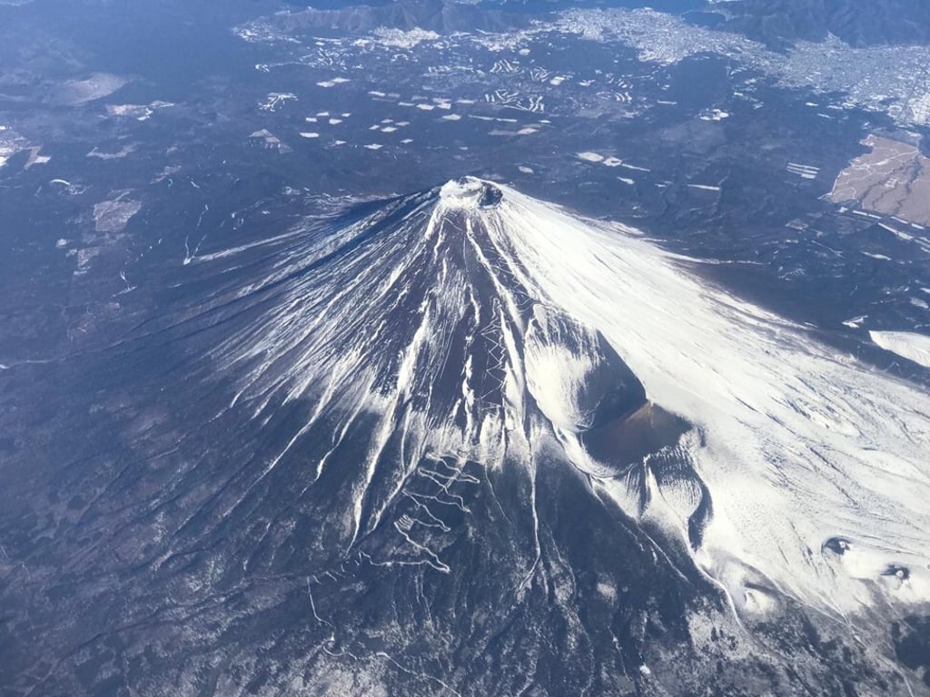 An aerial view of Mount Fuji. Photo: Neil Newman