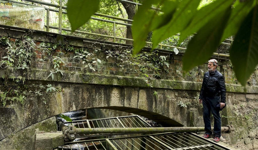 Paul Zimmerman at a section, numbered 32, of the Pok Fu Lam Conduit. Photo: Xiaomei Chen Paul Zimmerman at a section, numbered 32, of the Pok Fu Lam Conduit. Photo: Xiaomei Chen