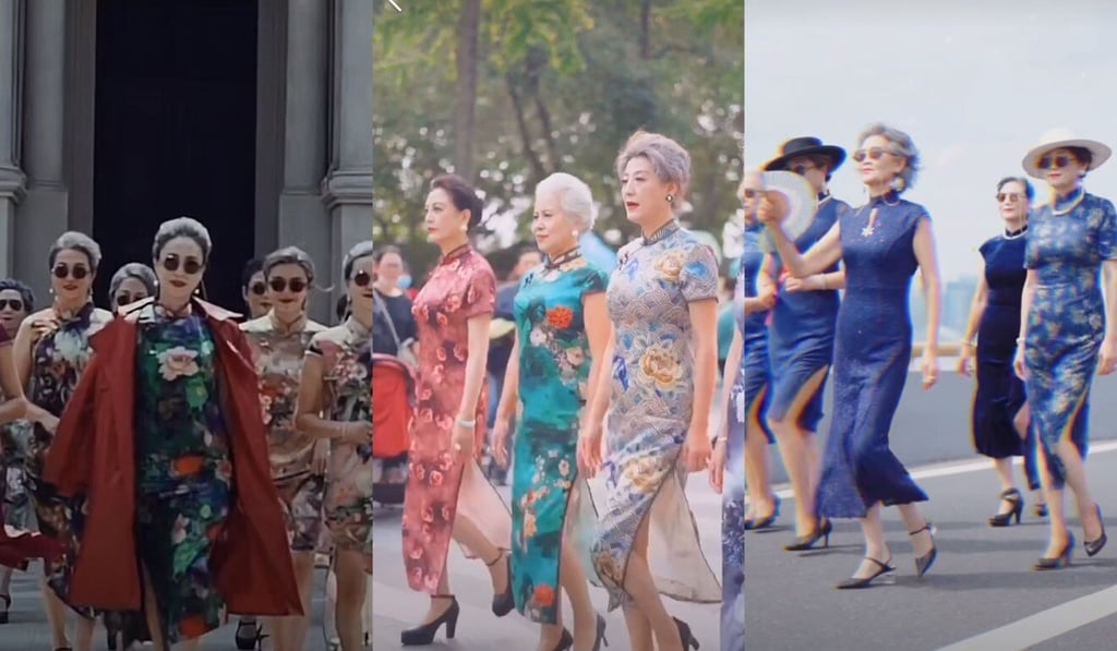 Douyin channel, Fashion Grandmas, featuring Chinese grandmas that dress gracefully in traditional Chinese outfits such as cheongsams. Photo: Handout Douyin channel, Fashion Grandmas, featuring Chinese grandmas that dress gracefully in traditional Chinese outfits such as cheongsams. Photo: Handout