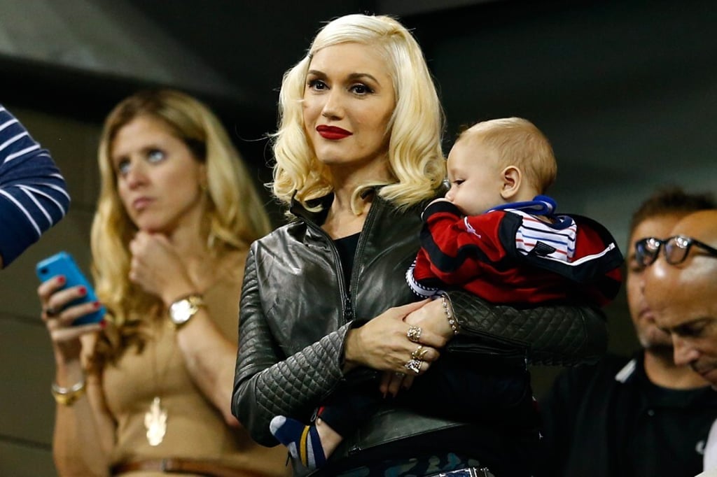 Singer Gwen Stefani holds her son Apollo Bowie Flynn Rossdale in 2014 in New York City. Photo: Getty Images/AFP
