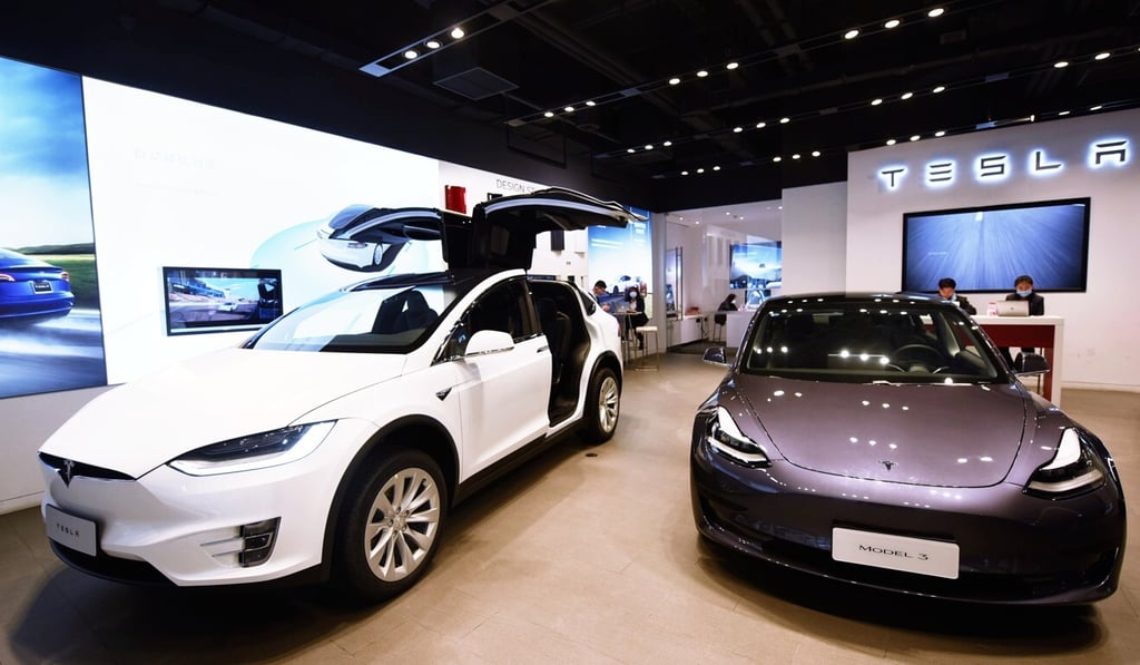 A Tesla store in Hangzhou. Xpeng is one of three Chinese electric vehicle start-ups viewed as potential rivals to America’s Tesla. Photo: Handout