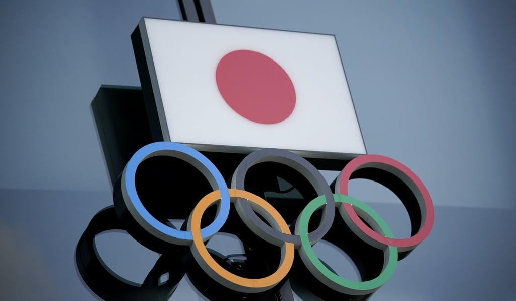 Olympic rings with the Japanese national flag at the Japan Olympic Museum in Tokyo. Photo: EPA Olympic rings with the Japanese national flag at the Japan Olympic Museum in Tokyo. Photo: EPA