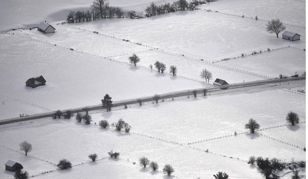 Snow covers the Belagua valley near to Isaba, northern Spain. Photo: AP Snow covers the Belagua valley near to Isaba, northern Spain. Photo: AP