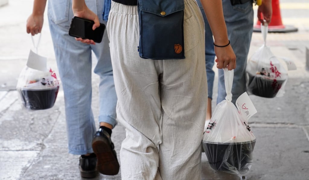 The Covid-19 pandemic has indirectly created many new environmental challenges, such as the increased demand for single-use plastic utensils and containers as more people opt for takeaway food services. Photo: Sam Tsang