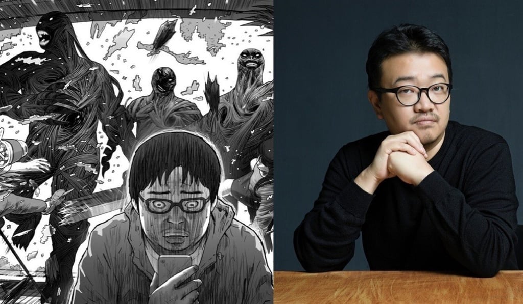 Director Yeon Sang-ho (right) is adapting his own webtoon Hellbound for TV.