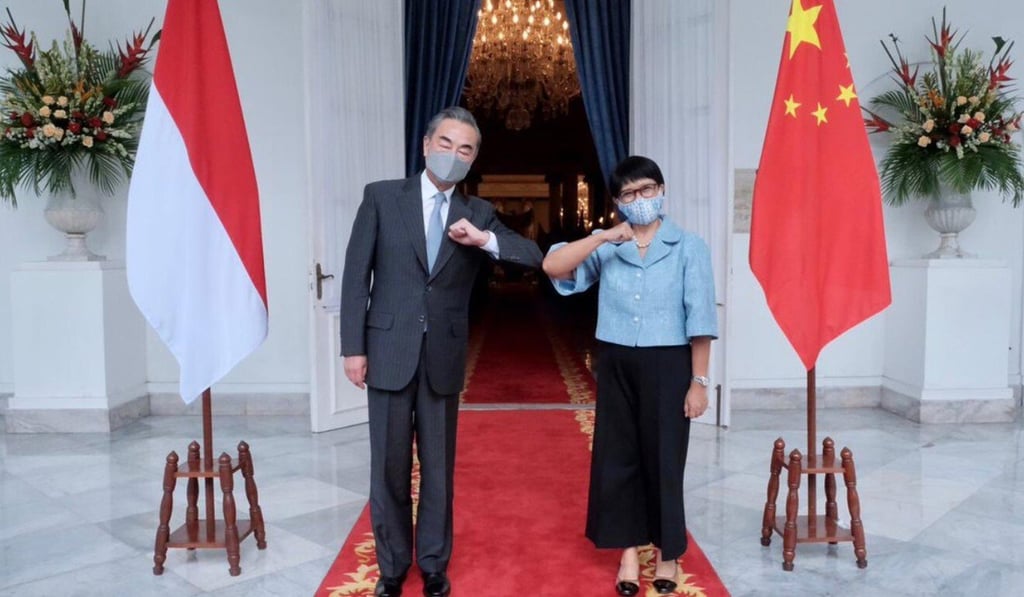 China’s top diplomat Wang Yi meets his Indonesian counterpart Retno Marsudi. Photo: Handout