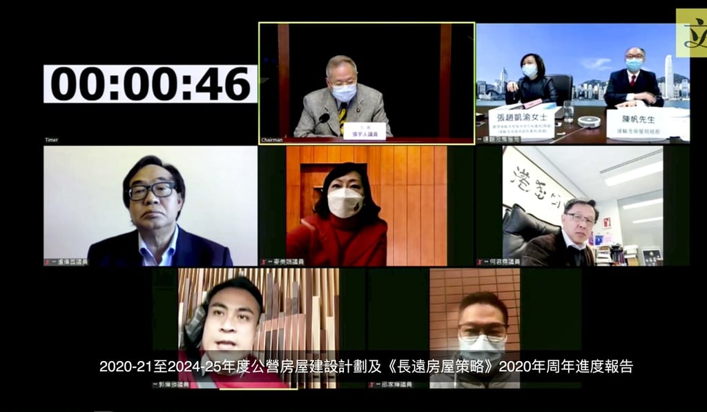 Thursday’s Zoom conference, in which Kwok Wai-keung was seen driving a car. Photo: Handout