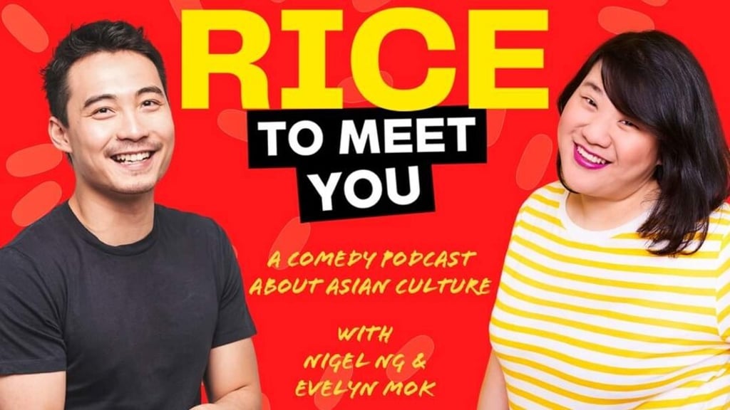 A poster for the comedy podcast Rice to Meet You hosted by Nigel Ng and Evelyn Mok. Photo: @EvelynMoks/Facebook A poster for the comedy podcast Rice to Meet You hosted by Nigel Ng and Evelyn Mok. Photo: @EvelynMoks/Facebook