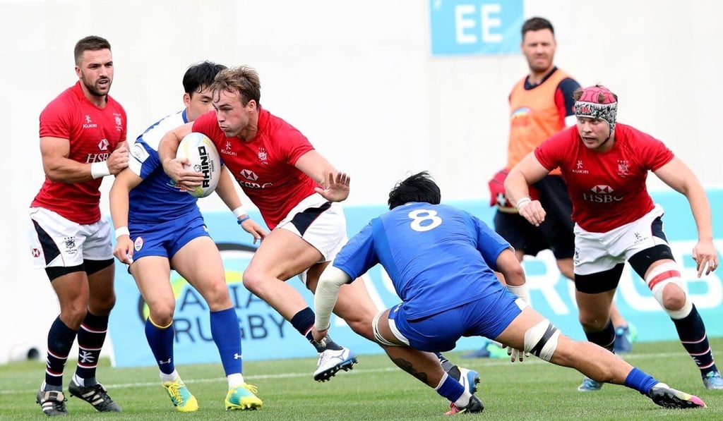 Hong Kong international Harry Sayers scores on his debut against South Korea in 2019. Photo: Handout Hong Kong international Harry Sayers scores on his debut against South Korea in 2019. Photo: Handout