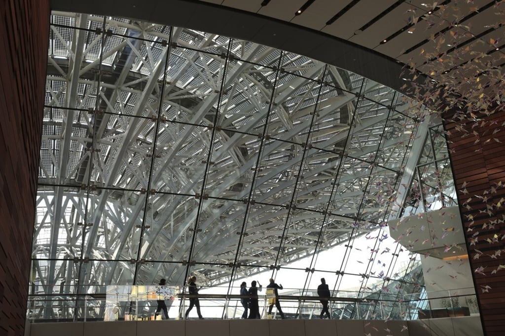 The interior of the Terra Sustainability Pavilion at the Dubai World Expo site in Dubai. Photo: AP