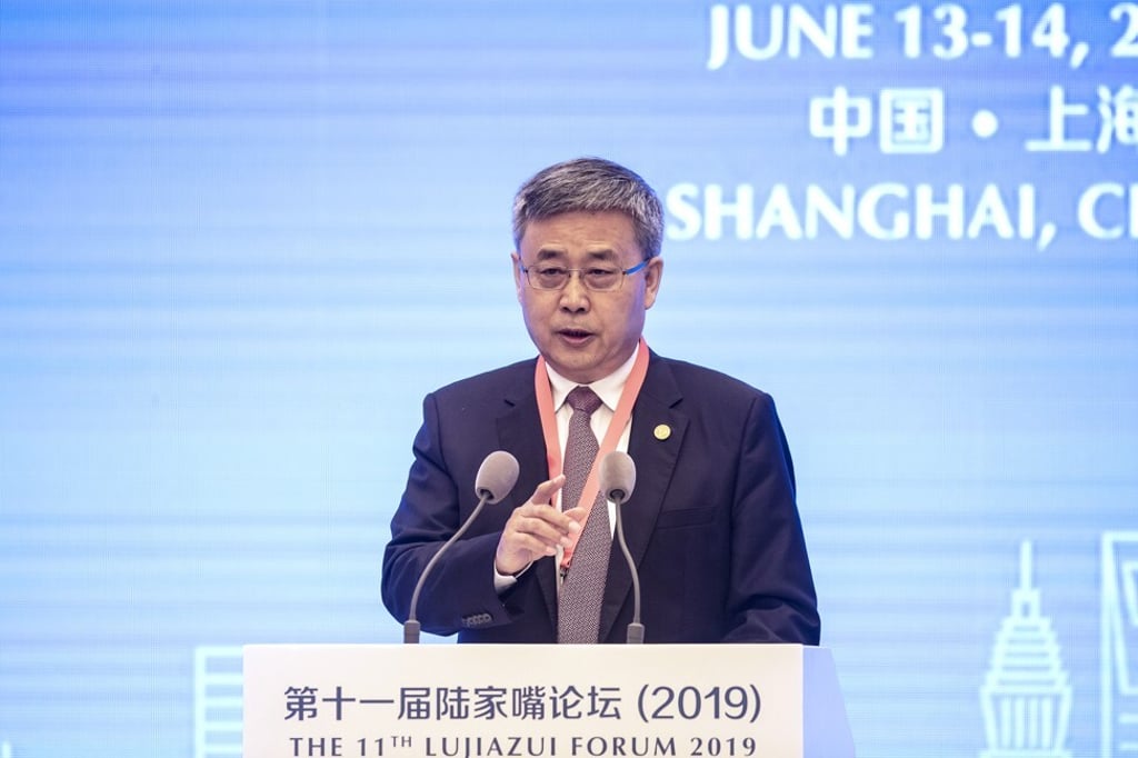 Guo Shuqing, chairman of the China Banking and Insurance Regulatory Commission (CBIRC), speaking during the Lujiazui Forum in Shanghai on Thursday, June 13, 2019. Photo: Bloomberg Guo Shuqing, chairman of the China Banking and Insurance Regulatory Commission (CBIRC), speaking during the Lujiazui Forum in Shanghai on Thursday, June 13, 2019. Photo: Bloomberg