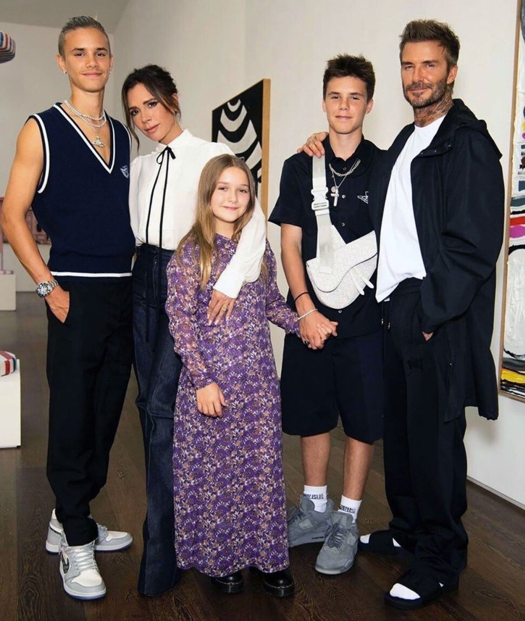 Victoria and David Beckham and their children. Photo: @romeobeckham/Instagram Victoria and David Beckham and their children. Photo: @romeobeckham/Instagram