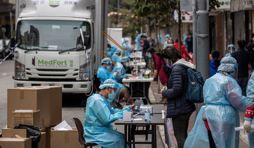 Residents register for Covid-19 tests at a mobile testing station in Jordan. Photo: EPA-EFE Residents register for Covid-19 tests at a mobile testing station in Jordan. Photo: EPA-EFE