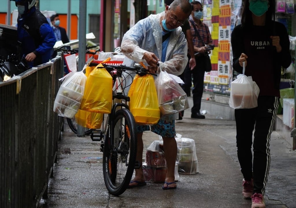 The Covid-19 restrictions have led to an increase in takeaway and delivered meals, and a subsequent surge in the use of disposable plastic items. Photo: Sam Tsang