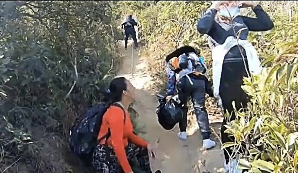 A group of domestic helpers collect tissues, plastic water bottles and masks, even up on Hong Kong’s highest peaks. Photo: Handout A group of domestic helpers collect tissues, plastic water bottles and masks, even up on Hong Kong’s highest peaks. Photo: Handout