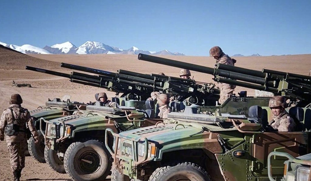 Chinese PLA soldiers stationed at the Sino-India border in Tibet. (Handout)