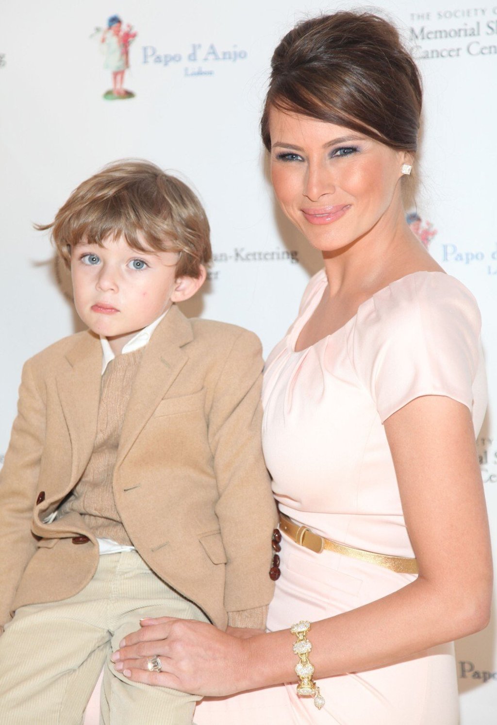 Barron Trump and mum Melania attending the 18th annual Bunny Hop at FAO Schwartz in 2009 in New York City. Photo: Getty Images