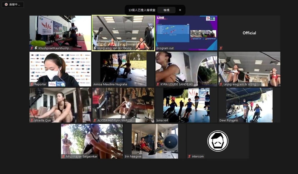 Rowers compete against each other on rowing machines online and in real time. Photo: Rowing Association of Hong Kong, China