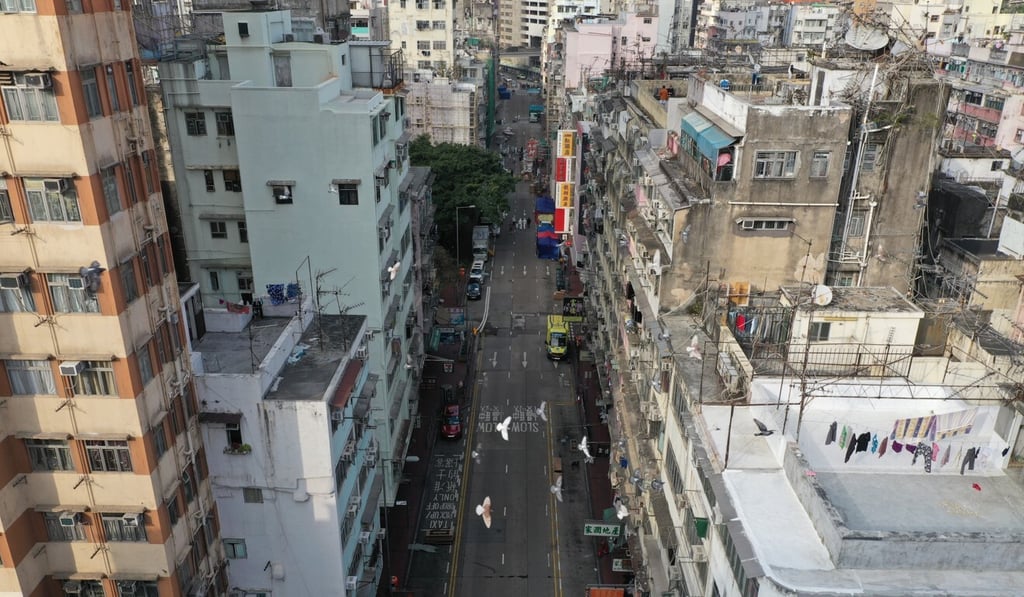 An aerial view of the area under lockdown in Jordan. Photo: Winson Wong An aerial view of the area under lockdown in Jordan. Photo: Winson Wong