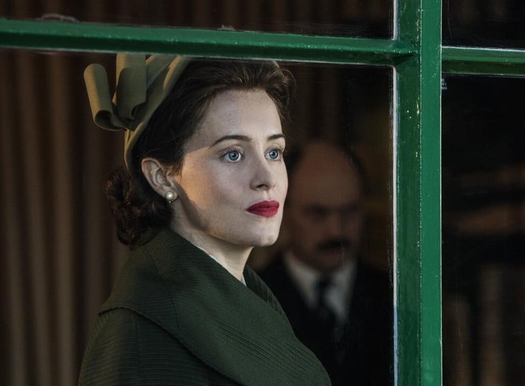 In a scene from Netflix’s The Crown, a young Queen Elizabeth watches her husband Philip's plane take off. Photo: Netflix In a scene from Netflix’s The Crown, a young Queen Elizabeth watches her husband Philip's plane take off. Photo: Netflix