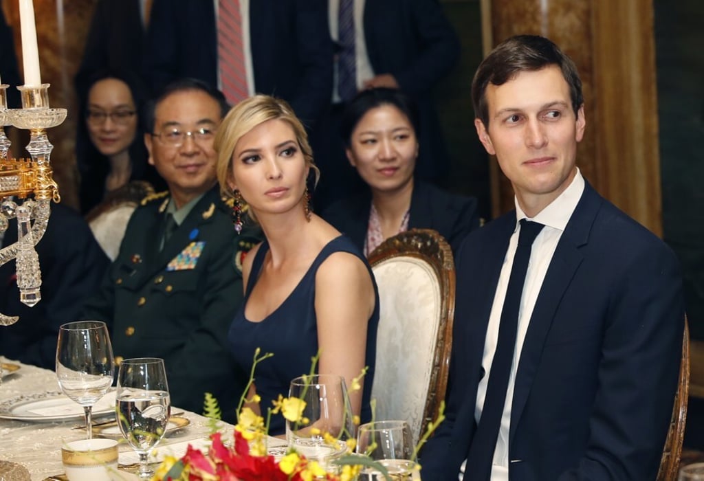 Ivanka Trump, second from right, the daughter and assistant to former president Donald Trump, is seated with husband Jared Kushner, right, during a dinner with Chinese President Xi Jinping, at Mar-a-Lago in April 2017. Photo: AP