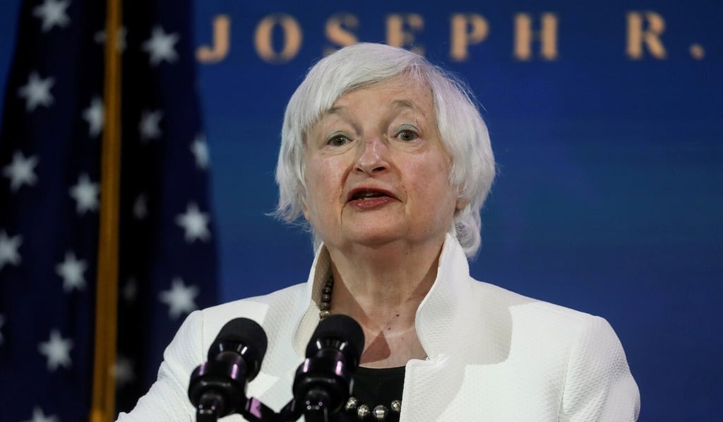 US Treasury Secretary Janet Yellen has urged Congress to vote for US President Joe Biden’s massive stimulus package to help the country’s economy weather the coronavirus crisis. Photo: Reuters US Treasury Secretary Janet Yellen has urged Congress to vote for US President Joe Biden’s massive stimulus package to help the country’s economy weather the coronavirus crisis. Photo: Reuters