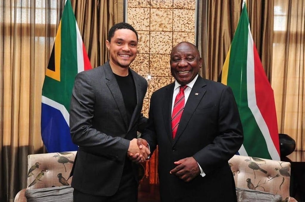Trevor Noah meeting South African President Cyril Ramaphosa. Photo: @trevornoahfoundation/Instagram