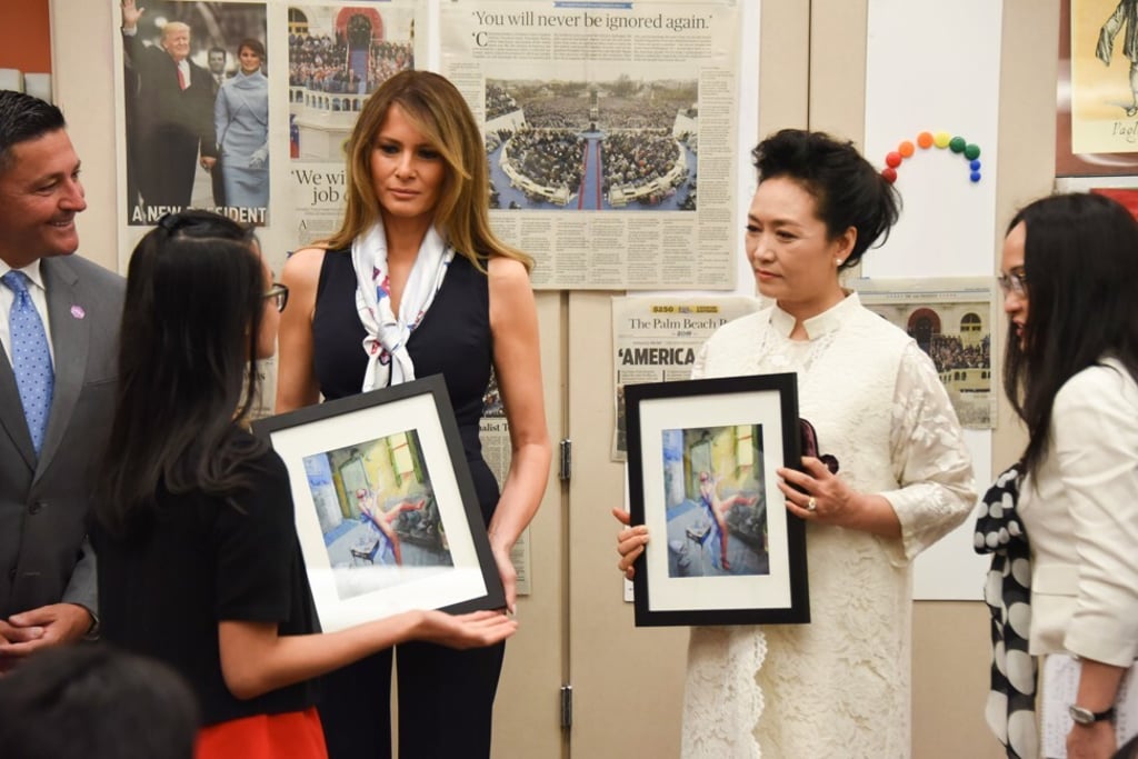 Former first lady Melania Trump visits Bak Middle School of the Arts in West Palm Beach, Florida in April 2017. Photo: AFP