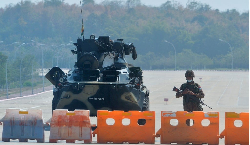 A road leading up to Myanmar’s parliament in Naypyidaw on Monday. Photo: AFP