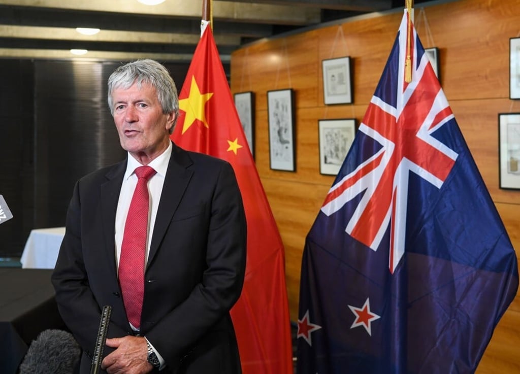 New Zealand trade minister Damien O'Connor speaks at a press conference on the upgraded free trade agreement with China, in Wellington on January 26. O’Connor’s remarks on Australian diplomacy towards China have sparked a minor row. Photo: Xinhua New Zealand trade minister Damien O'Connor speaks at a press conference on the upgraded free trade agreement with China, in Wellington on January 26. O’Connor’s remarks on Australian diplomacy towards China have sparked a minor row. Photo: Xinhua