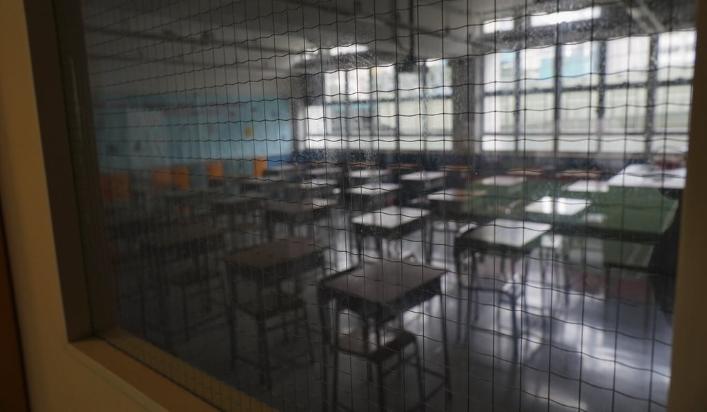 A classroom sits empty at Sheng Kung Hui Tang Shiu Kin Secondary School. Photo: Robert Ng A classroom sits empty at Sheng Kung Hui Tang Shiu Kin Secondary School. Photo: Robert Ng