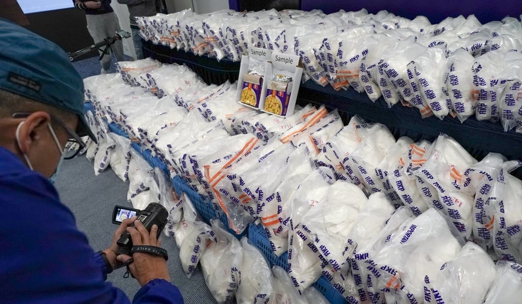 Boxes labelled ‘macaroni’ contained 674.8kg of ketamine. Photo: Felix Wong Boxes labelled ‘macaroni’ contained 674.8kg of ketamine. Photo: Felix Wong
