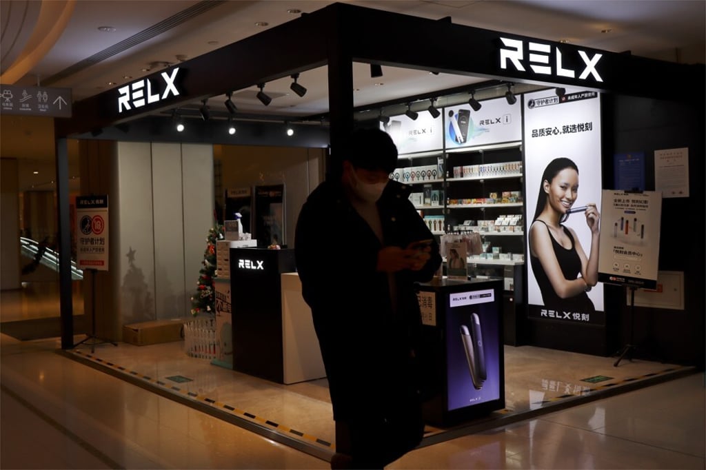 A store displaying RLX Technology’s vaping products under the RELX brand in a shopping centre in Beijing on January 22, 2021. Reuters