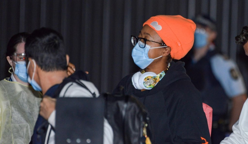 Naomi Osaka arrives in Adelaide before heading straight to quarantine for two weeks isolation. Photo: AFP