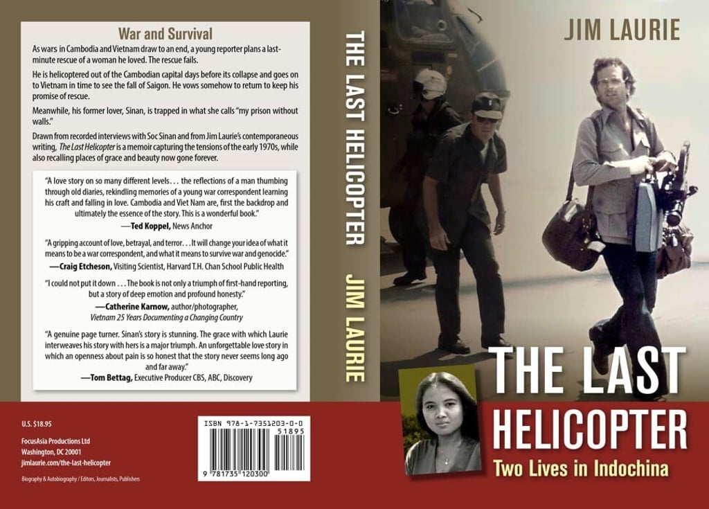 The cover of ‘The Last Helicopter: Two Lives in Indochina’ by Jim Laurie. Photo: Handout