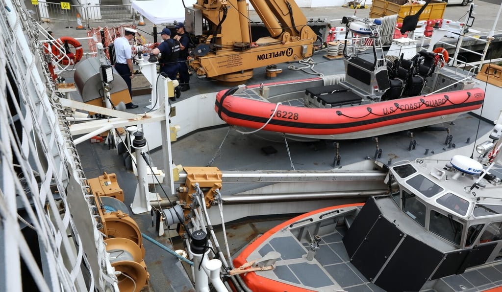 Small boats are seen on the visiting United States Coast Guard vessel Bertholf, moored in Tsim Sha Tsui, Hong Kong, on April 15. 2019. Photo: K.Y. Cheng Small boats are seen on the visiting United States Coast Guard vessel Bertholf, moored in Tsim Sha Tsui, Hong Kong, on April 15. 2019. Photo: K.Y. Cheng
