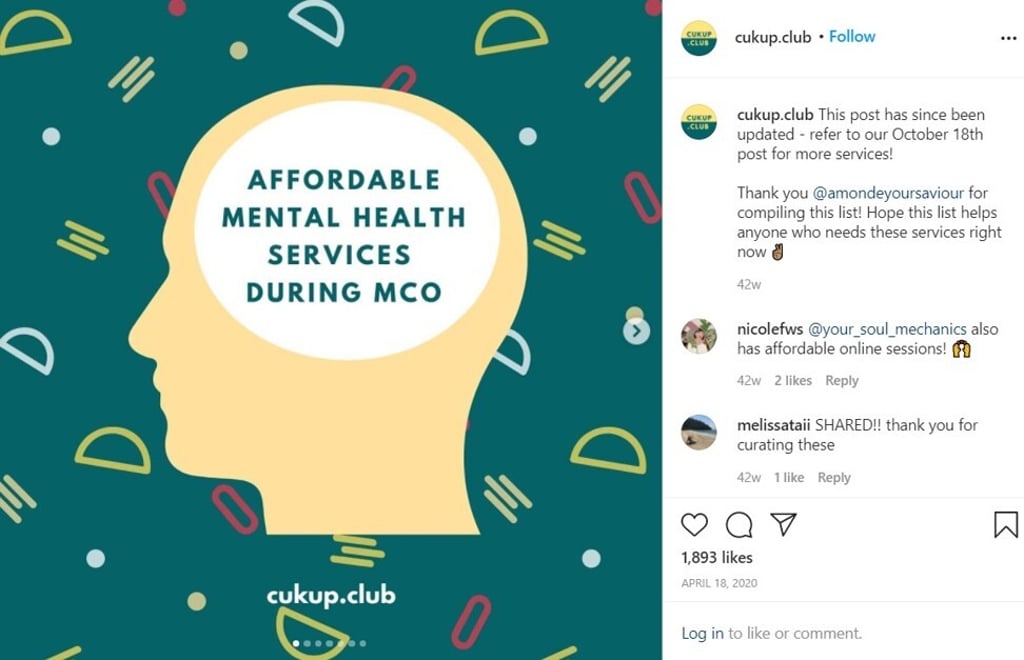 The cukup.club Instagram page. Photo: Instagram