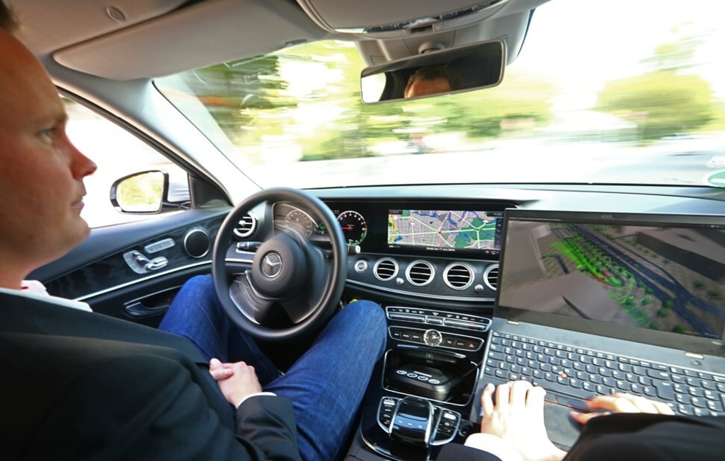 A man presents a self-driving car during the opening of a test track for automated driving in Berlin, Germany, on September 19, 2019. Photo: Reuters A man presents a self-driving car during the opening of a test track for automated driving in Berlin, Germany, on September 19, 2019. Photo: Reuters