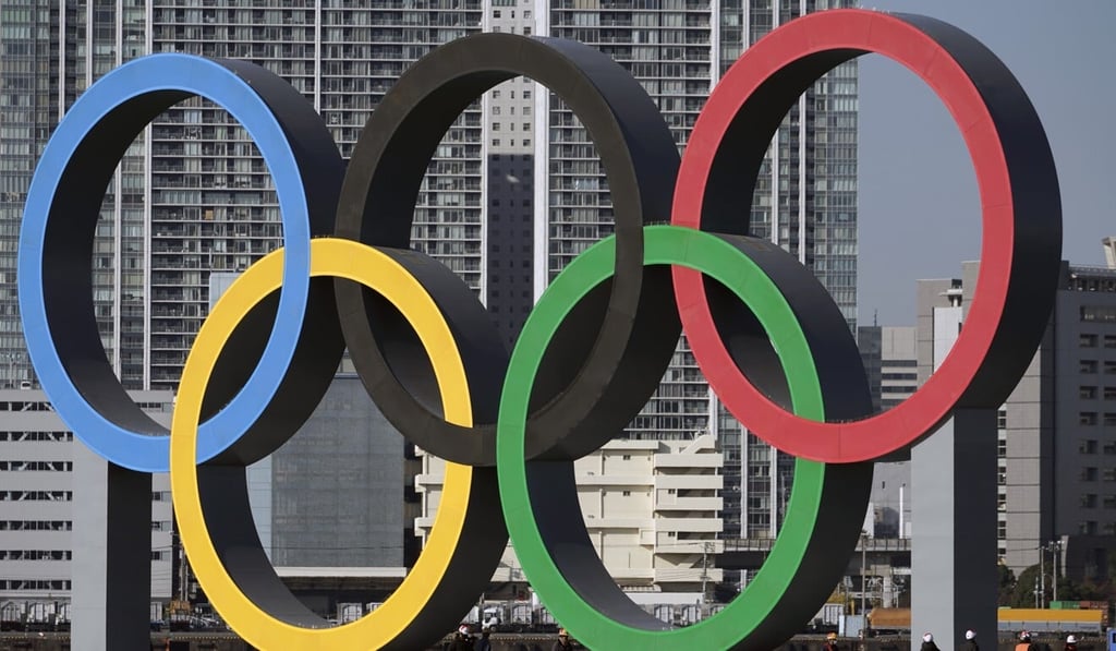 The Olympic rings in Tokyo, with the Games under increased doubt because of the Covid-19 pandemic. Photo: AP The Olympic rings in Tokyo, with the Games under increased doubt because of the Covid-19 pandemic. Photo: AP