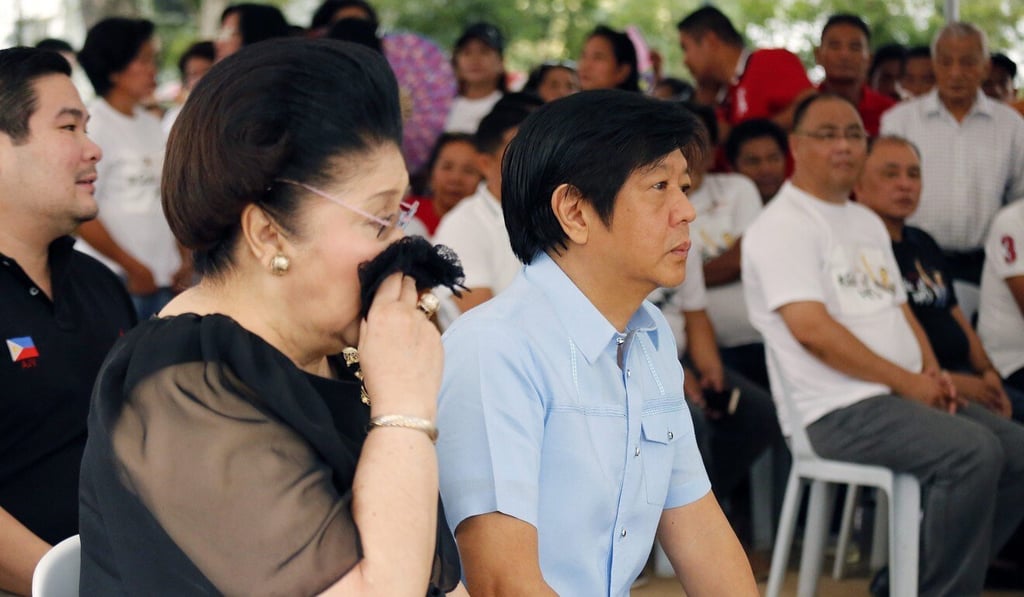 Former Filipino First Lady Imelda Marcos (left), and her son Ferdinand ‘Bongbong’ Marcos Jnr pictured in Pasay City, south of Manila, on November 19, 2016. File photo: EPA