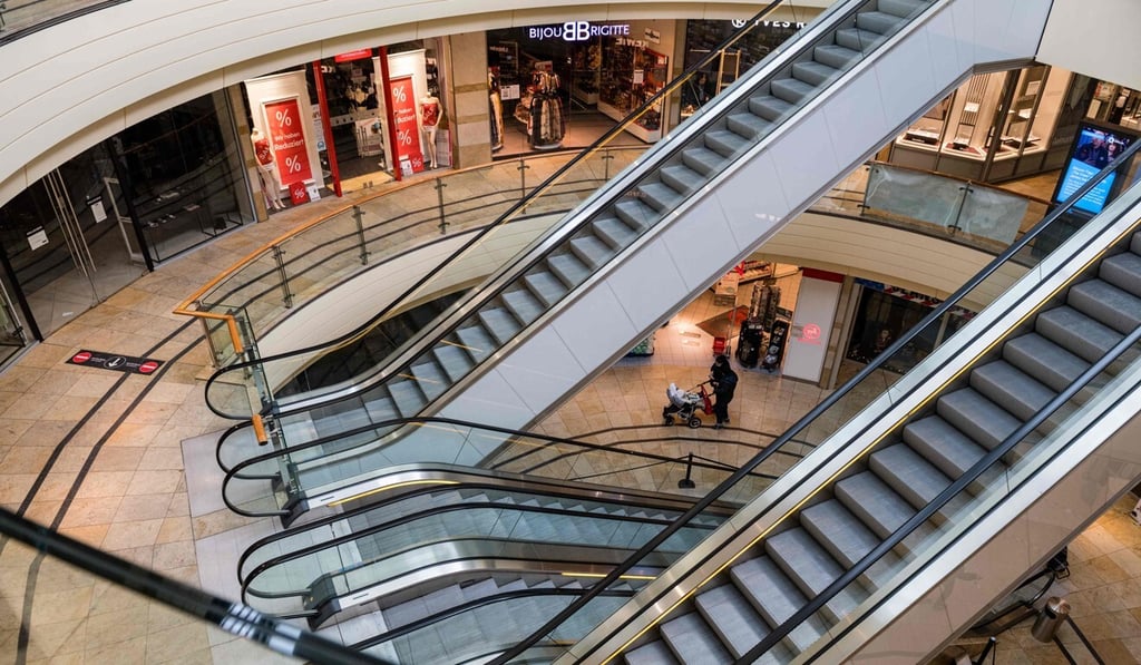 An almost deserted shopping centre in Dresden, Germany. Photo: AFP
