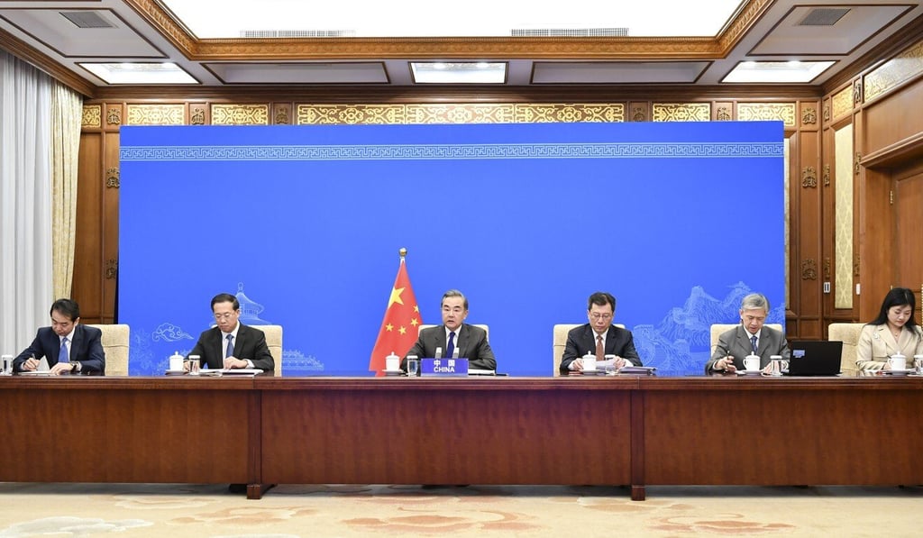 Chinese Foreign Minister Wang Yi has told a virtual briefing of the UN Security Council that China has no geopolitical motives in its Covid-19 vaccine distribution policies. Photo: Xinhua Chinese Foreign Minister Wang Yi has told a virtual briefing of the UN Security Council that China has no geopolitical motives in its Covid-19 vaccine distribution policies. Photo: Xinhua
