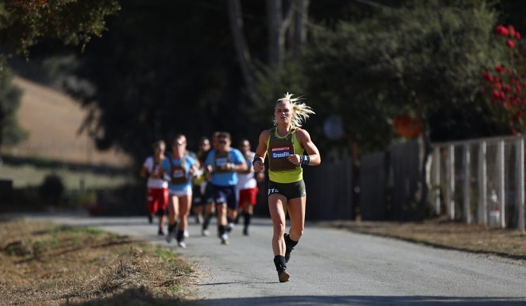 Katrin Davidsdottir leads the pack during the final event of the CrossFit Games 2020. Photo: CrossFit Games