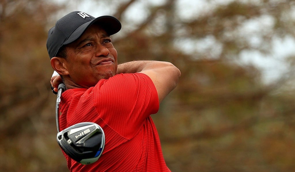 Tiger Woods hits a tee shot during the final round of the PNC Championship at the Ritz Carlton Golf Club in Orlando, Florida in December 2020. Photo: TNS Tiger Woods hits a tee shot during the final round of the PNC Championship at the Ritz Carlton Golf Club in Orlando, Florida in December 2020. Photo: TNS