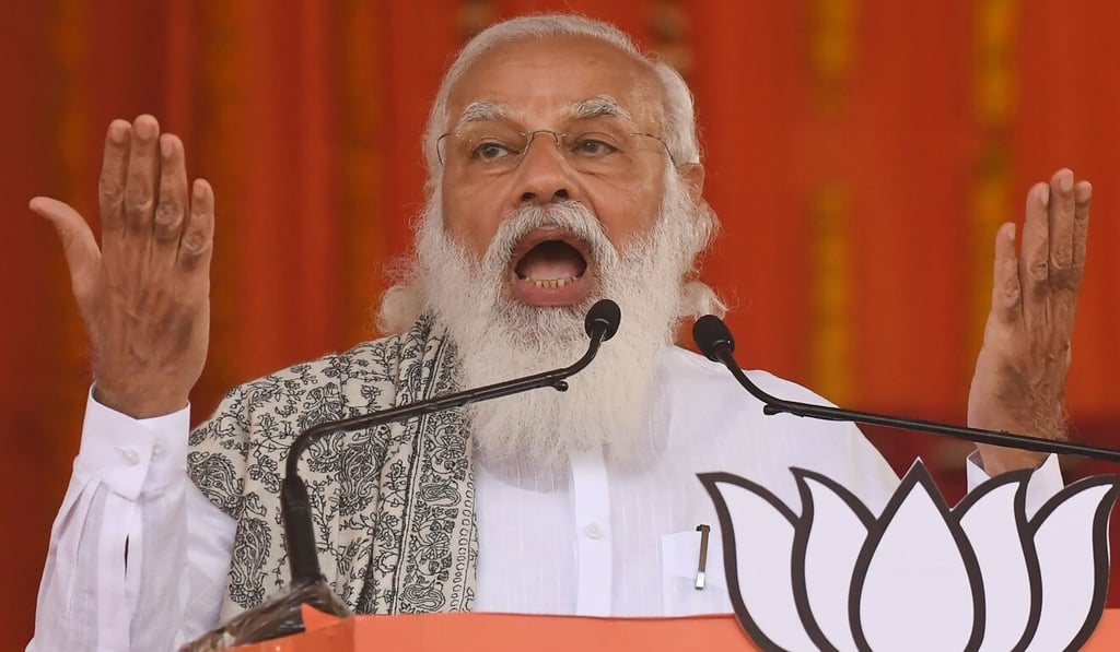 The administration of Prime Minister Narendra Modi has yet to condemn the coup in Myanmar. Photo: AFP The administration of Prime Minister Narendra Modi has yet to condemn the coup in Myanmar. Photo: AFP