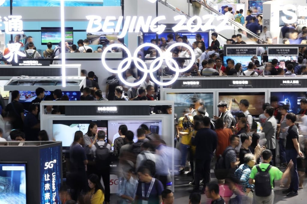 The GSMA’s MWC Shanghai trade show in June 2019 also cross-promoted the 2022 Winter Olympics in Beijing. Photo: Getty Images The GSMA’s MWC Shanghai trade show in June 2019 also cross-promoted the 2022 Winter Olympics in Beijing. Photo: Getty Images