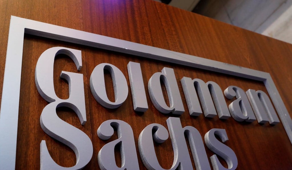 A Goldman Sachs sign is displayed inside the company's post on the floor of the New York Stock Exchange (NYSE) on April 18, 2017. Photo: Reuters